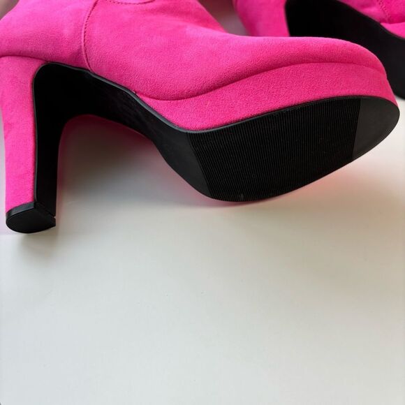 Torrid Over the Knee Platform Boots - Hot Pink - Size 12 Wide Width - Picture 9 of 12